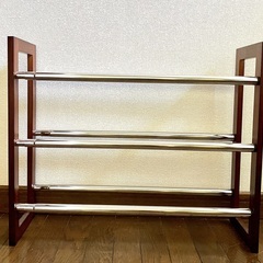 【美品】シューズラック・3段　☆伸縮タイプ☆の画像