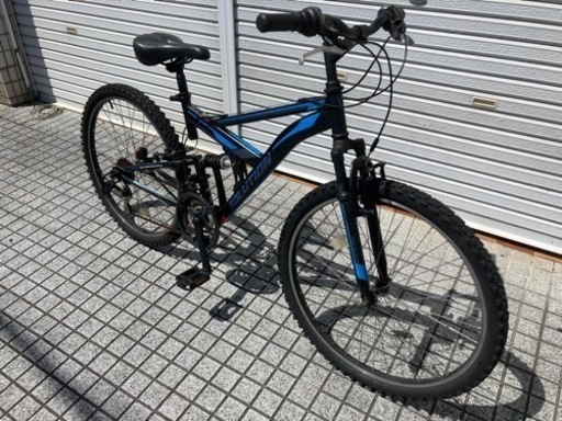 【26インチマウンテンバイク】3x6段　18段変速付　フロントとセンターにサスペンション付❗️若林自転車　膳所店　SALE中❗️