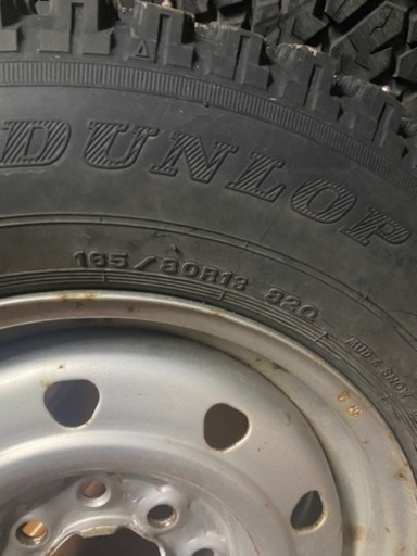 165/80R13 ダンロップ　スパイクタイヤ　スチールホイール付き