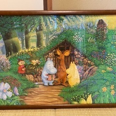 ムーミンのジグゾーパズル完成品額縁つき