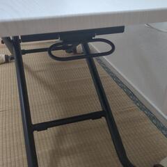 【受付終了】ニトリ　テーブル　ホワイト　110cm 高さ調節折りたたみ可能の画像