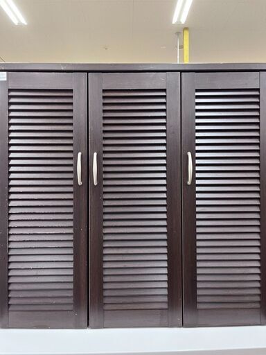 シューズボックス　ダークブラウン　木目調