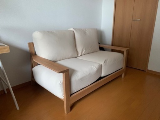 無印良品　フェザーソファ(背面クッション2シーター)