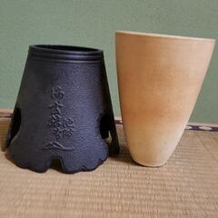 【引取限定差し上げます】花器（鉄と陶器製）の画像