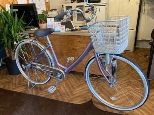 【軽量アルミフレーム】3段変速　26インチ自転車　パープル