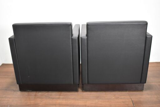 【ヤ取終了2/22】≪zy667≫美品 コクヨ 1人掛け/シングル 応接 ソファ 2脚セット 合皮/皮 リビング/オフィス/エントランス 40903-12