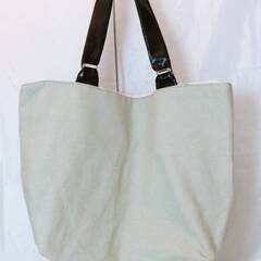 ViVi Fleurs ヴィヴィフルール ハンドバッグ キャンパス生地 レザー グレージュ 中古品の画像