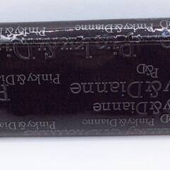 PINKY & DIANNE ピンキー＆ダイアン エナメル レザー ロゴ型押し 長財布 ブラック 黒 中古品の画像