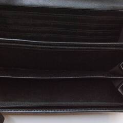 PINKY & DIANNE ピンキー＆ダイアン エナメル レザー ロゴ型押し 長財布 ブラック 黒 中古品の画像