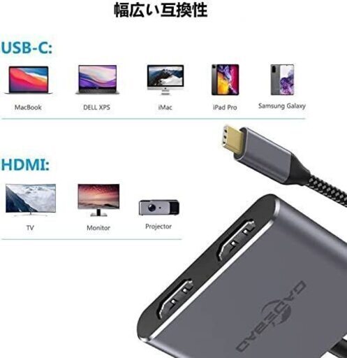 CLDAY LINK USB C HDMI 変換アダプタ 4K@60Hz 2-in-1 USB Type C デュアル HDMI ハブ