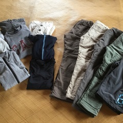 使用済み子供服差し上げます。　140センチ　冬用起毛ジャケット、裏起毛パンツ等の画像