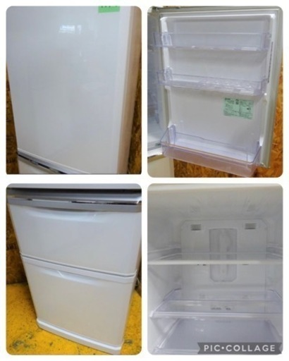 (777-0) ミツビシ 三菱ノンフロン冷凍冷蔵庫 3ドア冷凍冷蔵庫 MR-C34Z-W 2015年製 335L 右開き W600D6