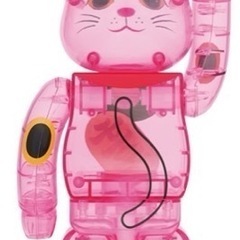 BE@RBRICK 招き猫 桃色透明メッキ 1000％の画像