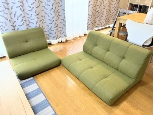 垂水区舞多聞　ナフコ　Two One Styleにて購入　フロアソファー／こたつソファー　1.５人掛けと２人掛けソファ　セット