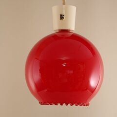 当時物 昭和レトロ 照明器具 赤 レトロポップ 吊り下げ 天井照明