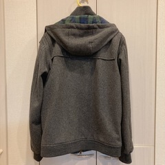 値下げ✩.*˚チャオパニック ダッフルコート チャコールグレー×チェック Lサイズの画像