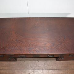 【ヤ取終了10/15】≪zy675≫高級 静岡 民芸 文机/引出し机 和製 和室/リビング/寝室 40904-06の画像