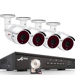 新品・未開封！防犯対策に最適！ホームセキュリティカメラ4台＋1T...