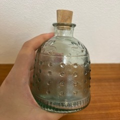 ガラスビン　コルク　置物　レトロ　ガラス　花瓶の画像