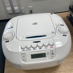 ラジオ カセットテープ CDプレーヤー 置型 ホワイト CDプレゼント