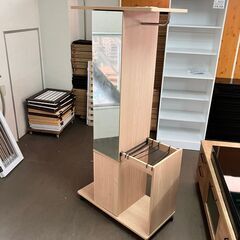 未使用訳あり　ミラー付きハンガーラック　スラックスハンガー　パン...