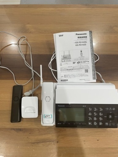Panasonic パナソニック 電話機 KX-PD102-DL パーソナル ファックス 子機付き おたっくす