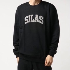 SILAS サイラス ロゴ スウェット プルオーバー トレーナー クルーネック ブラック 黒 S 希少 正規品 古着 カジュアル ウェアの画像