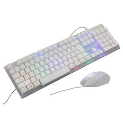 ゲーミングメカニカルキーボード マウスセット 防水　白 ゲーミングキーボードの画像