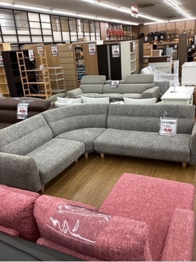 KI-33【新入荷　リサイクル品】コーナーソファ　3点セット