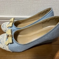 レディース靴 水色パンプス【Mサイズ】の画像
