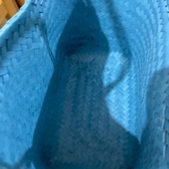 バリ直輸入　お買い物　ストローバッグ　ブルー中の画像