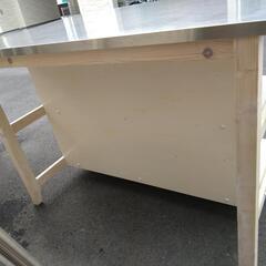 ニトリ ワークテーブル(シナモ12078WH ステン)