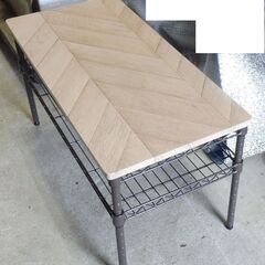 【ﾘｻｲｸﾙｼｮｯﾌﾟお宝堂】美品★カラーメタルラックテーブル　棚　76×36ｃｍ　ラック　テーブル　テレビ台の画像