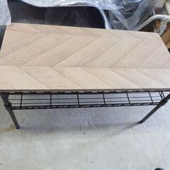 【ﾘｻｲｸﾙｼｮｯﾌﾟお宝堂】美品★カラーメタルラックテーブル　棚　76×36ｃｍ　ラック　テーブル　テレビ台の画像