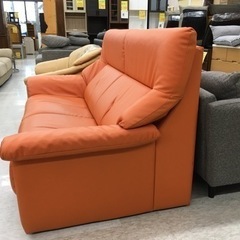 2人掛けソファー　オレンジの画像