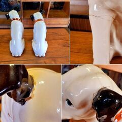 1体3000円 Victor ニッパー犬 H26㎝・24㎝ ビクター犬 昭和レトロ 陶器置物 オブジェ　/TJ-0494 南の画像