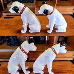 1体3000円 Victor ニッパー犬 H26㎝・24㎝ ビクター犬 昭和レトロ 陶器置物 オブジェ　/TJ-0494 南の画像