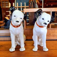 1体3000円 Victor ニッパー犬 H26㎝・24㎝ ビクター犬 昭和レトロ 陶器置物 オブジェ　/TJ-0494 南の画像