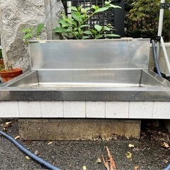 お安くしましたタイルとステンレスのシンク　古道具　手洗い