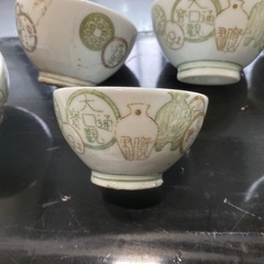 骨董入門　昭和初期　かなり小ぶりな茶碗  6個セット　の画像