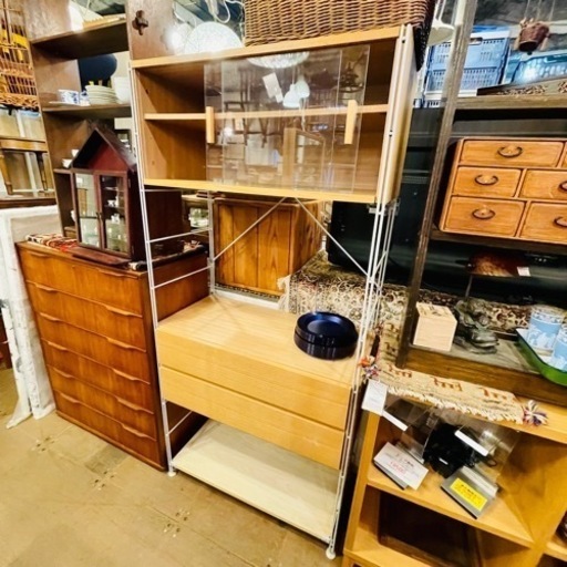 【売約済み】　【実質表示価格より２０％お値引き！！】　無印　無印良品　MUJI ユニットシェルフ　　棚セット　85cm ステンレスユニットシェルフ　棚　シェルフ　ラック　検　オーク材　高さ調整可能　タモ　タモ材　ガラス　引き出し　チェスト　タンス