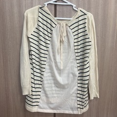 ボーダー　トップス　バッグリボンの画像
