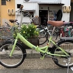 ??　折りたたみ自転車　１８インチ　緑