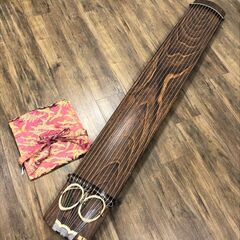 ★ 美品 琴 稽古用 13弦 すだれ彫り 並甲 角巻 蒔絵 和楽...