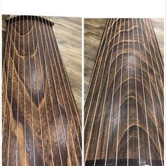 ★ 美品 琴 稽古用 13弦 すだれ彫り 並甲 角巻 蒔絵 和楽器 カバー付き　約183cmの画像