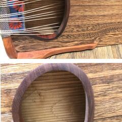 ★ 美品 琴 稽古用 13弦 すだれ彫り 並甲 角巻 蒔絵 和楽器 カバー付き　約183cmの画像