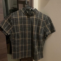 チェック　トップス