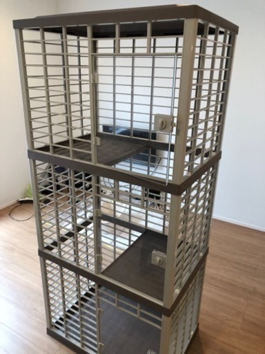 美品　キャットケージ　大型3段