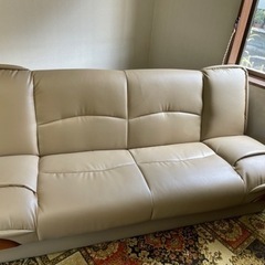 ソファーベッド　木　ブラウン