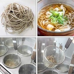 業務用 ラーメンてぼ (8メッシュ) 平底 6本セット 麺上げざるの画像